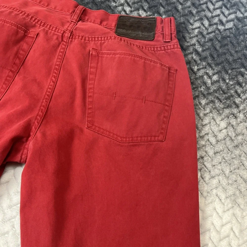 Polo Ralph Lauren 650 Denim Jean Pant Men 33x32 Red Straight Prep Chino Cotton - Picture 12 of 16